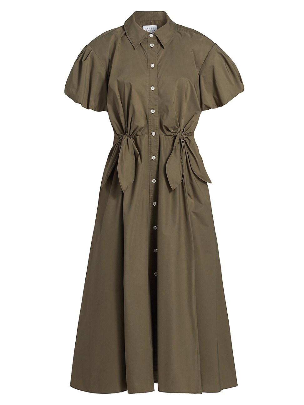 Womens Elza Puff-Sleeve Cotton Poplin Shirtdress Product Image