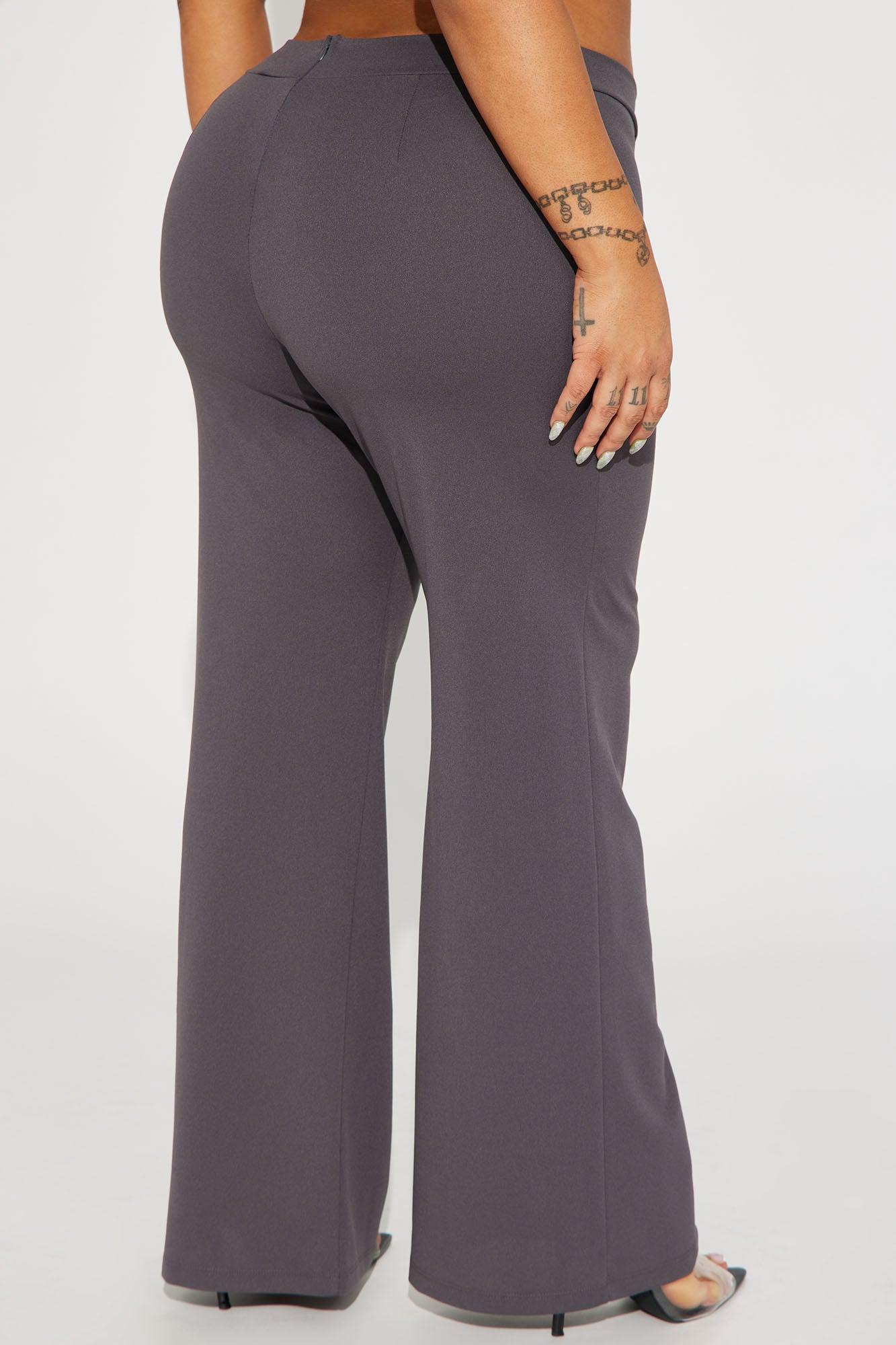 Petite Victoria High Waisted Dress Pants - Charcoal Product Image
