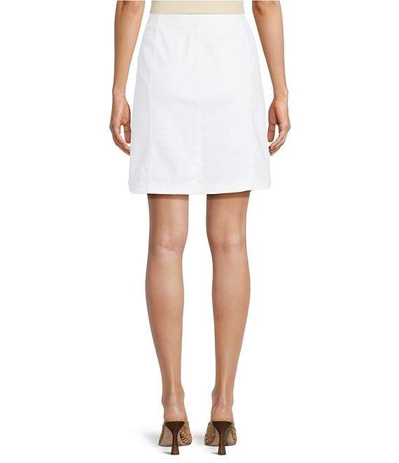 Intro Petite Size Nia Denim Button Hem Pull-On Skort Product Image