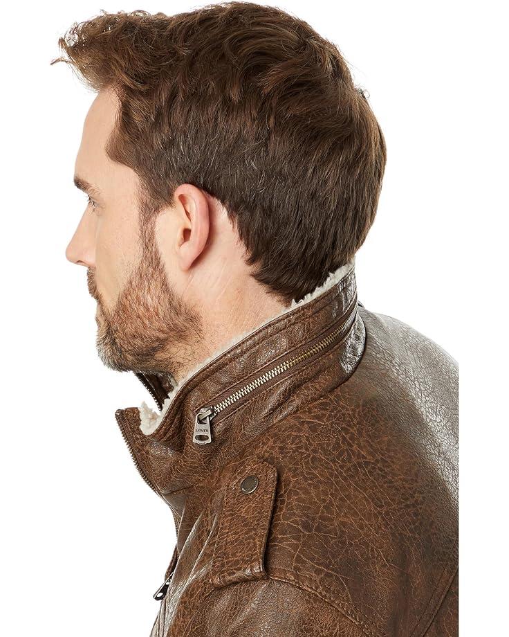 Faux-Leather Trucker with Jersey Hood and Fleece Lining Product Image