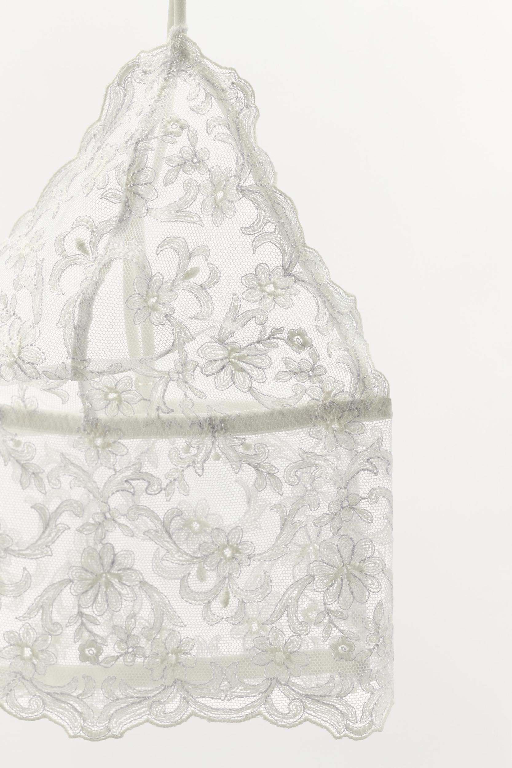 EMBROIDERED LACE BANDEAU BRALETTE Product Image