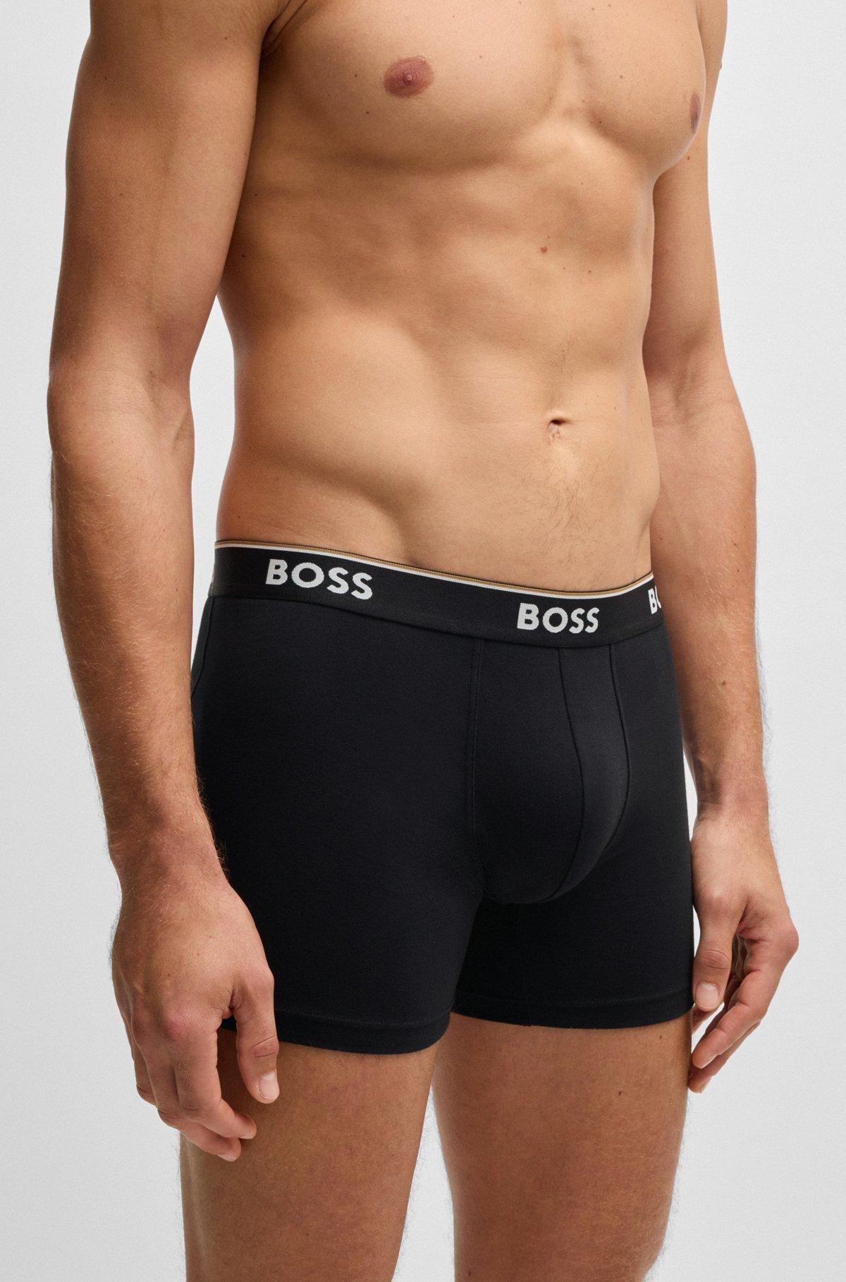 BOSS - Three-pack of stretch cotton boxer briefs - Patterned Product Image