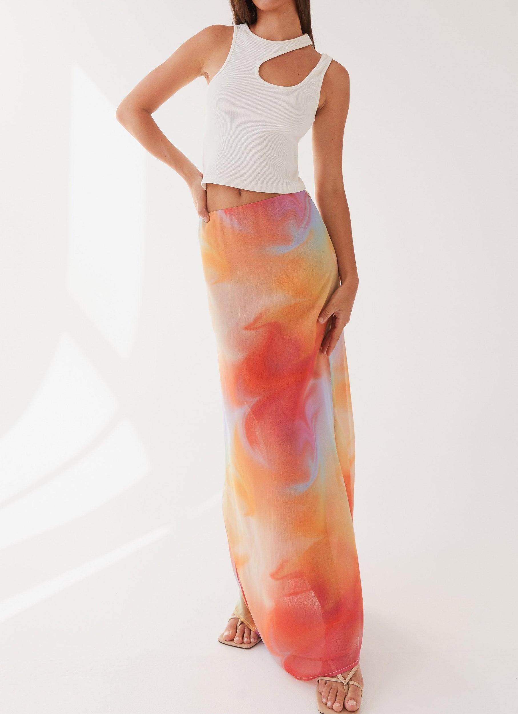 Sunlight Cascade Maxi Skirt - Rainbow Radiance Product Image