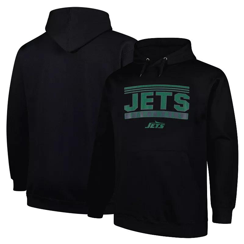 Men's Fanatics Black New York Jets Big & Tall Pop Pullover Hoodie,  Product Image