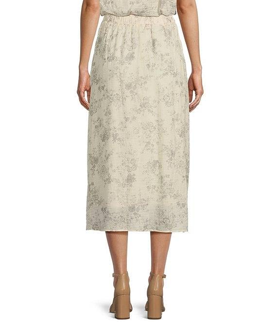 Blu Pepper Coordinating Floral Print Midi Skirt Product Image