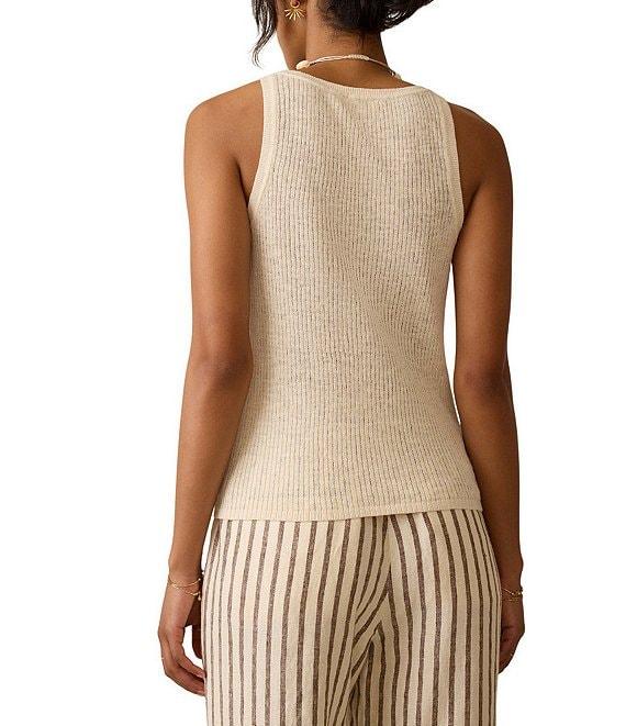 Faherty Miramar Rib Knit Scoop Neck Sleeveless Tank Product Image