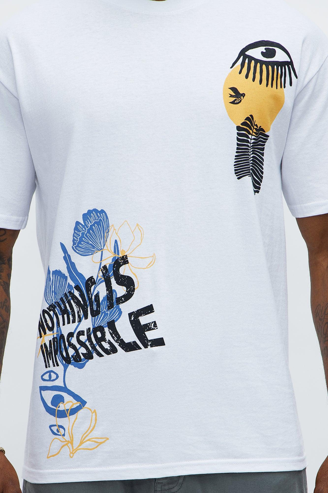 Nothing Is Impossible Short Sleeve Tee - White Male Product Image