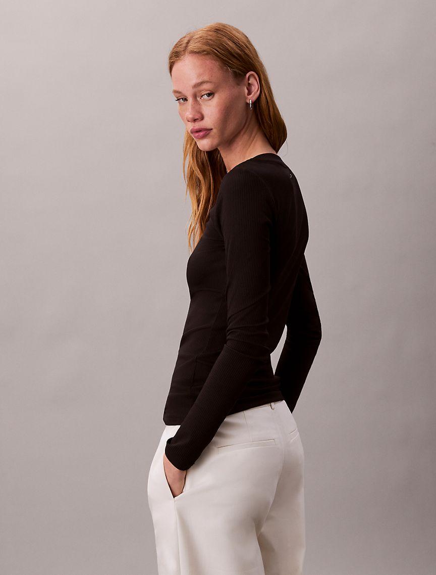 Modal Stretch Rib Slim T-Shirt Product Image