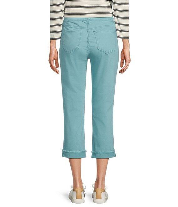Code Bleu Soho High Rise Skinny Leg Double Waistband Frayed Cuff Capri Jeans Product Image