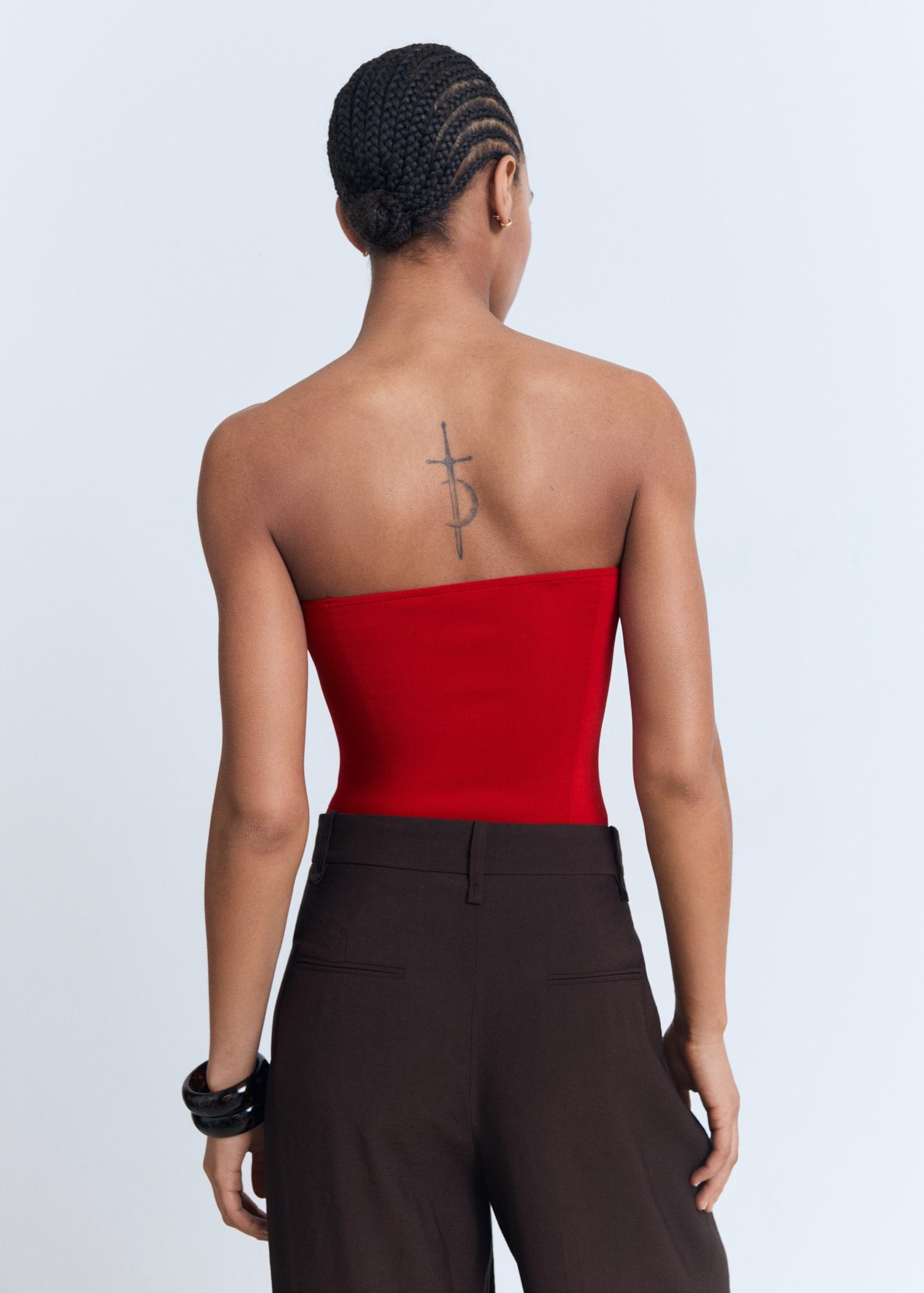 Strapless fitted top - Women | MANGO USA Product Image