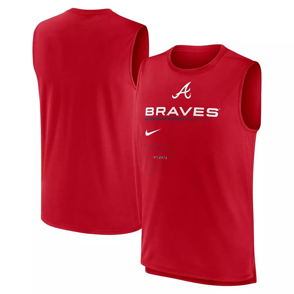 Men's Nike Red Atlanta Braves Exceed Performance Tank Top,  Product Image