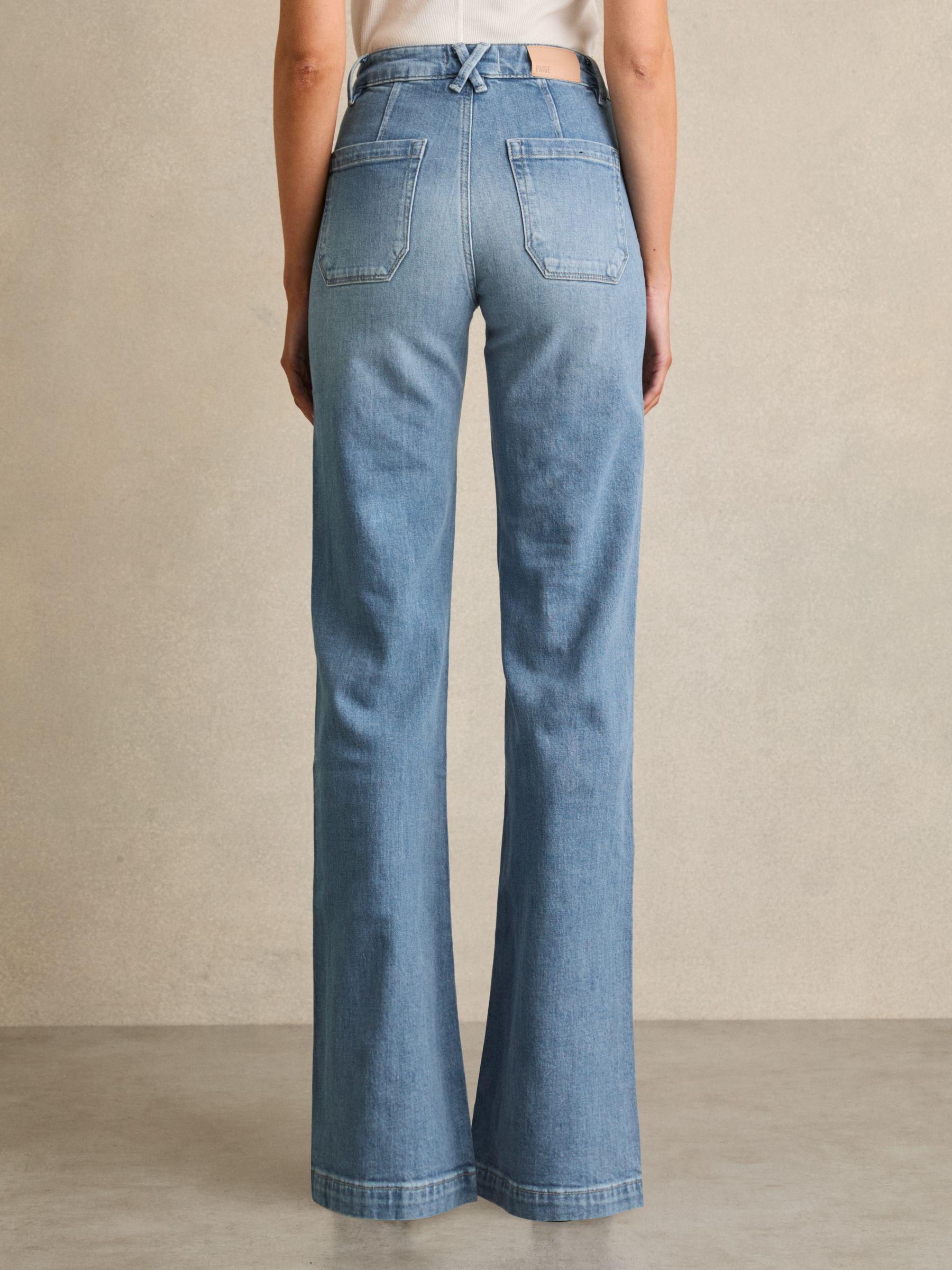 Paige Wide-Leg Patch-Pocket Jeans in Adley Blue Product Image