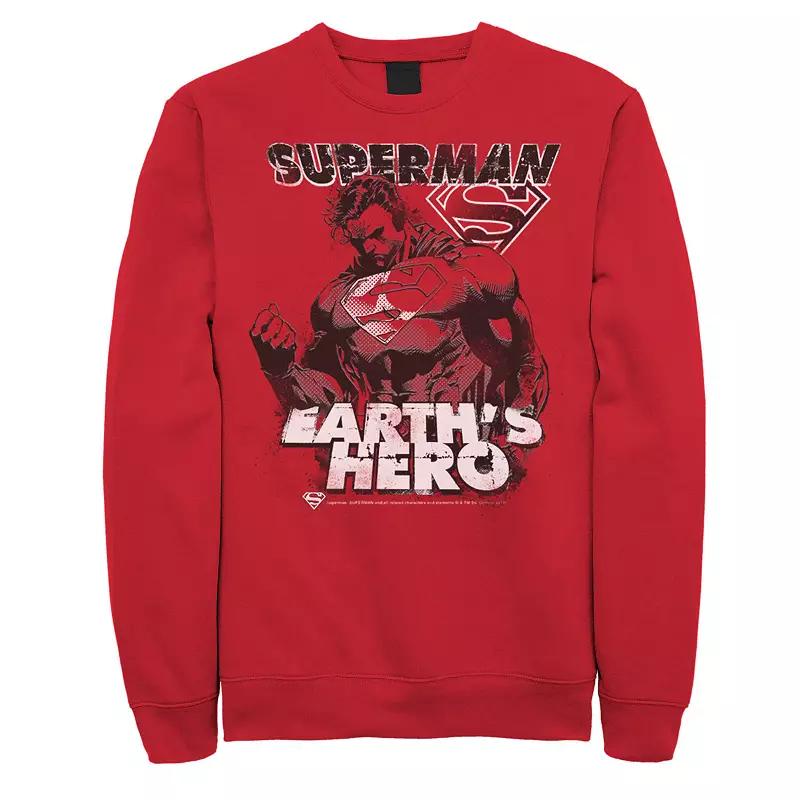 Men's DC Comics Superman Earth's Hero Sketched Poster Sweatshirt,  Product Image