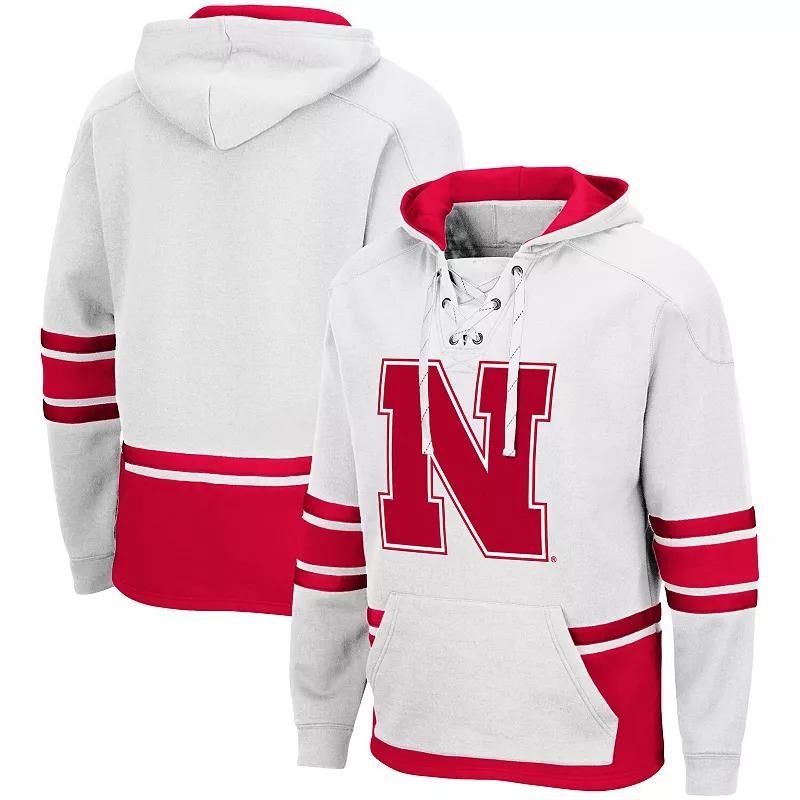Men's Colosseum White Nebraska Huskers Lace Up 3.0 Pullover Hoodie, Size: Medium Product Image