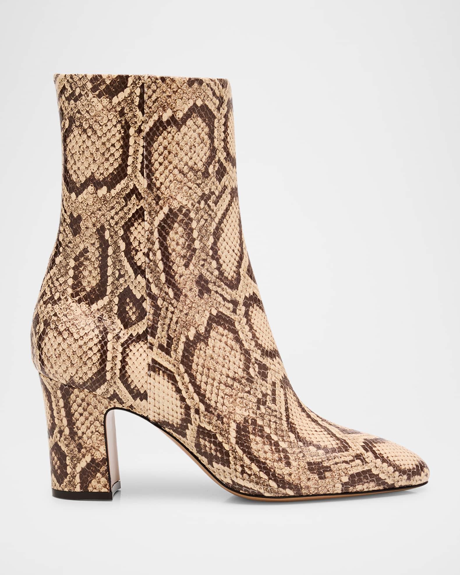 Lavinia Snake-Embossed Leather Ankle Boots Product Image
