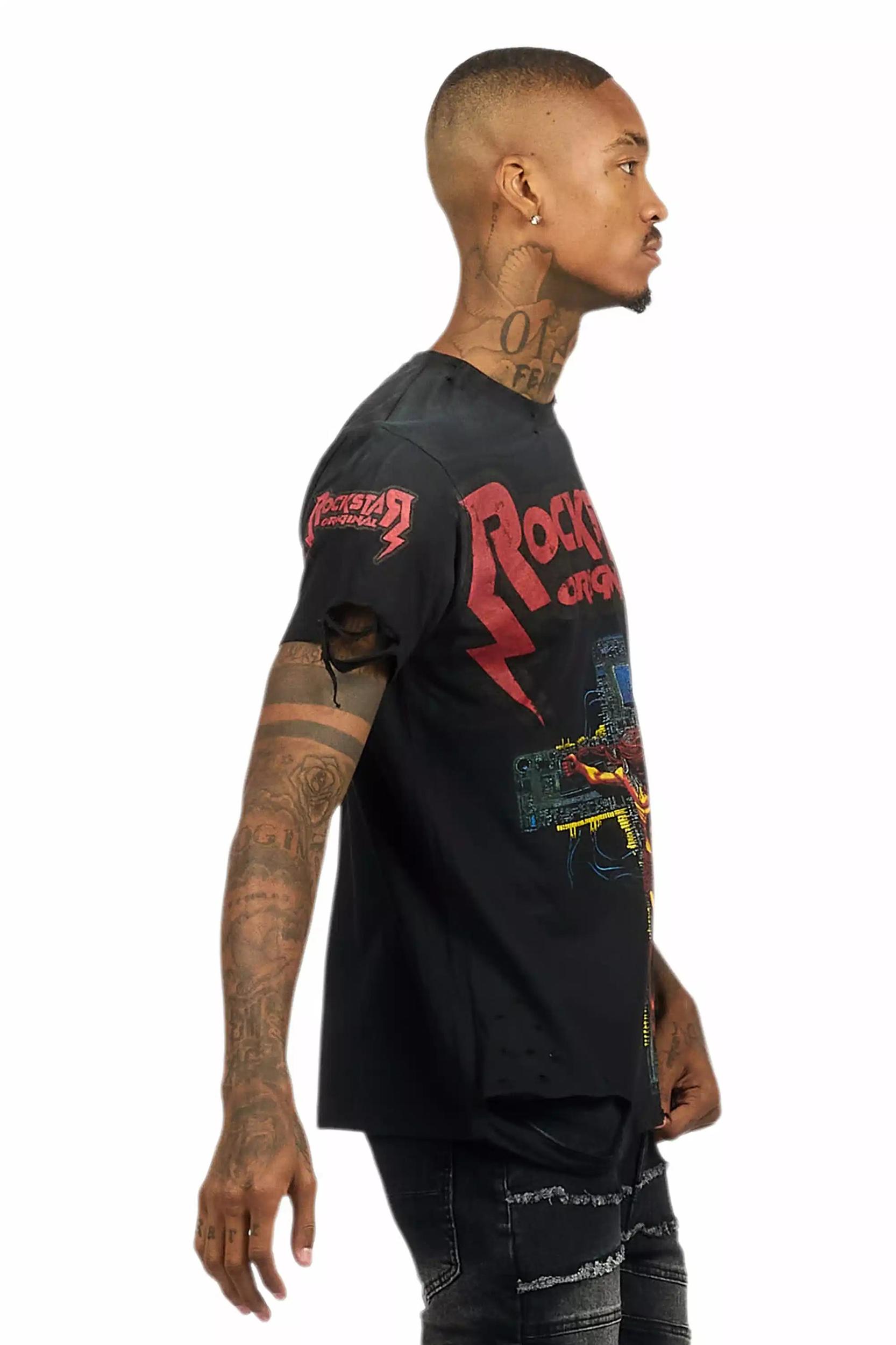 Javion Black Graphic T-Shirt Male Product Image