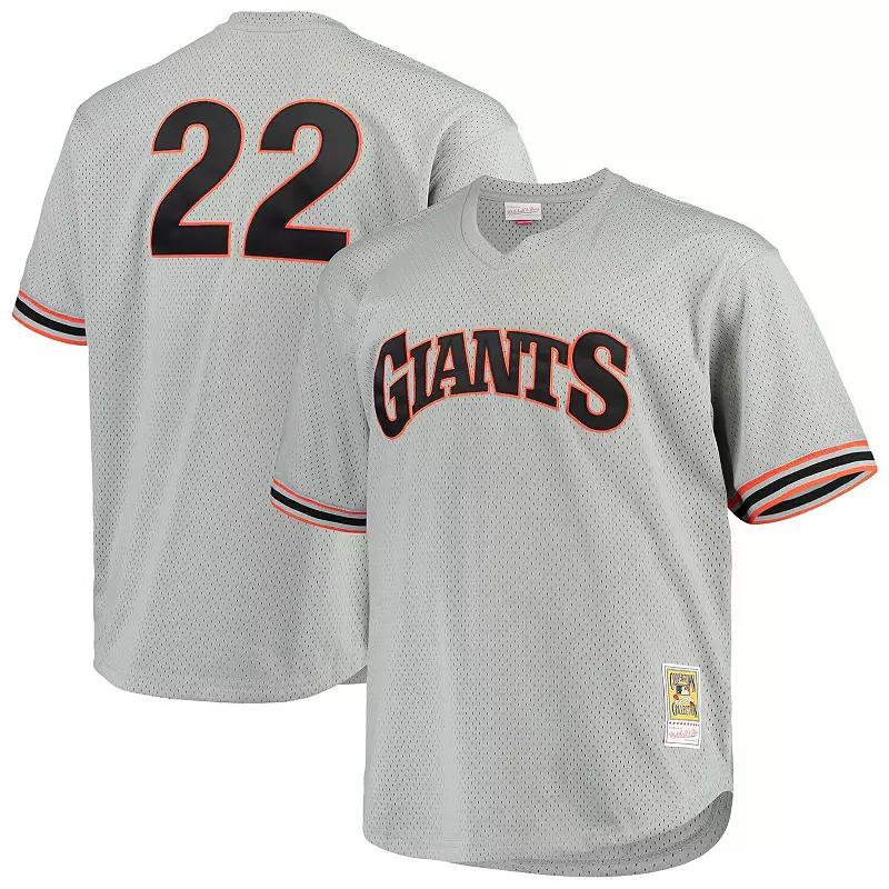 Men's Mitchell & Ness Will Clark Gray San Francisco Giants Big & Tall Cooperstown Collection Mesh Batting Practice Jersey,  Product Image