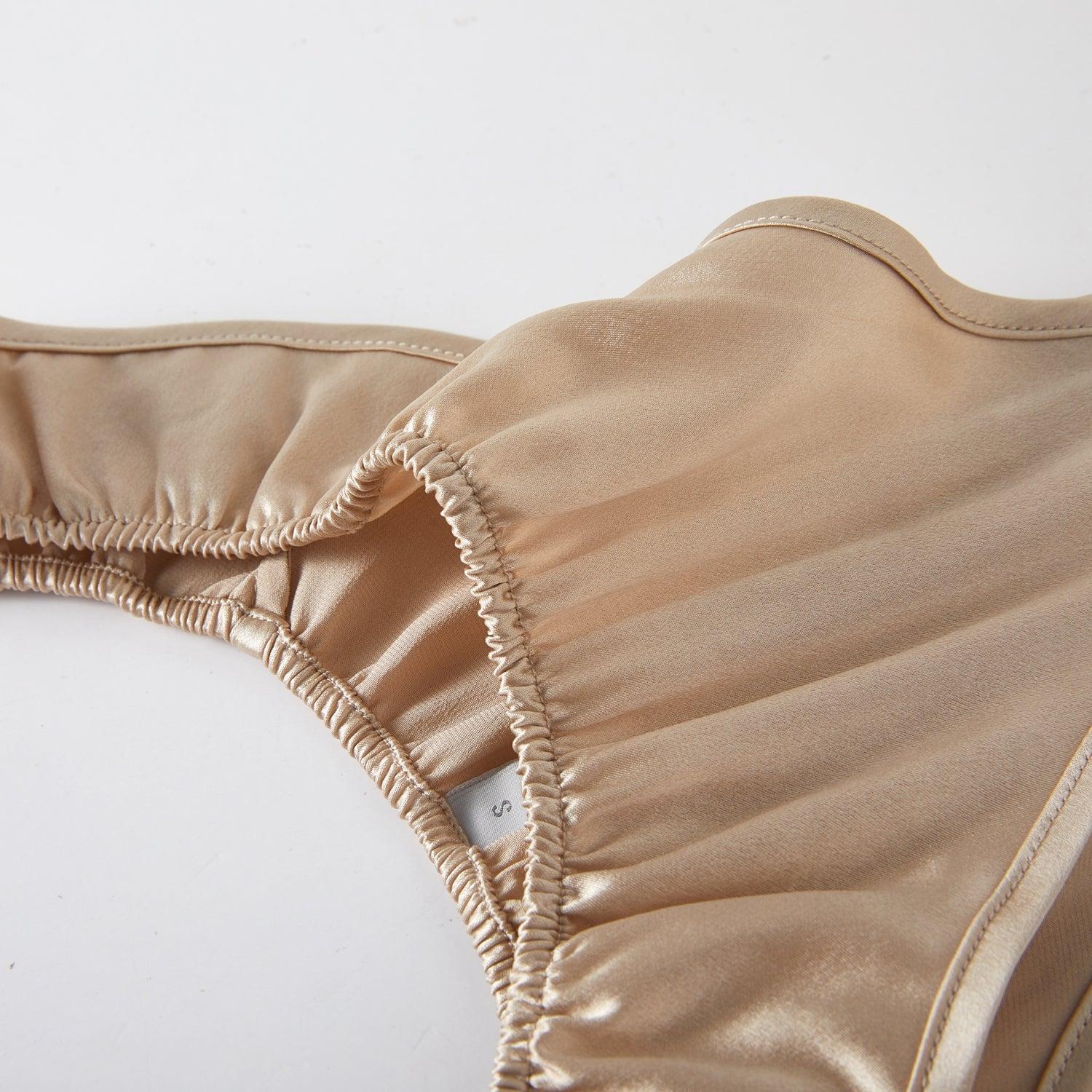Pearl White Pure Mulberry Silk T-String Panties | Mid to High Waist | 22 Momme | Float Collection Product Image