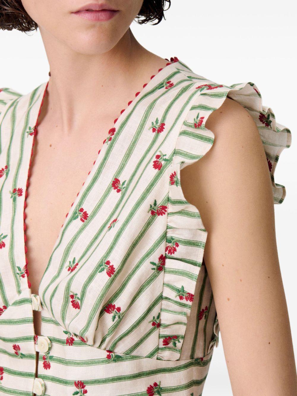 printed ruffle-trim top Product Image