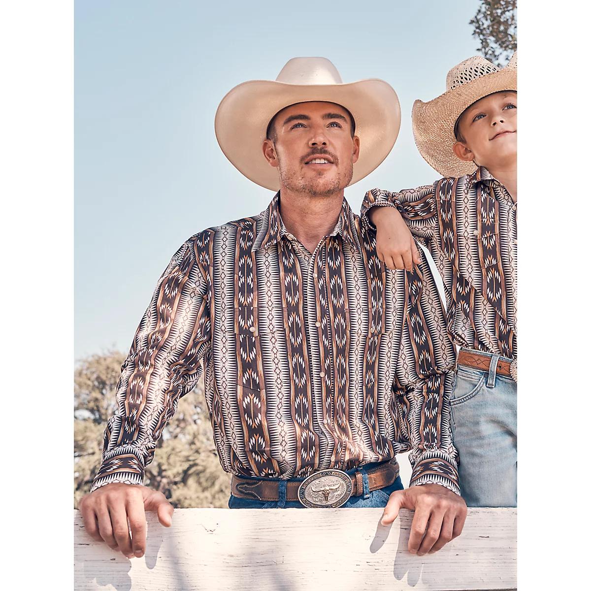 Men's Checotah® Long Sleeve Western Snap Printed Shirt in Ocean Product Image