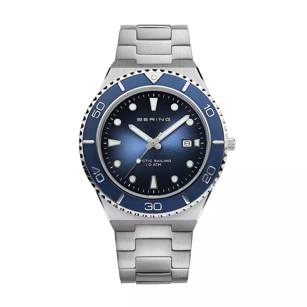 BERING Men's Classic Arctic Stainless Steel Bracelet Watch, Size: Large, Blue Product Image