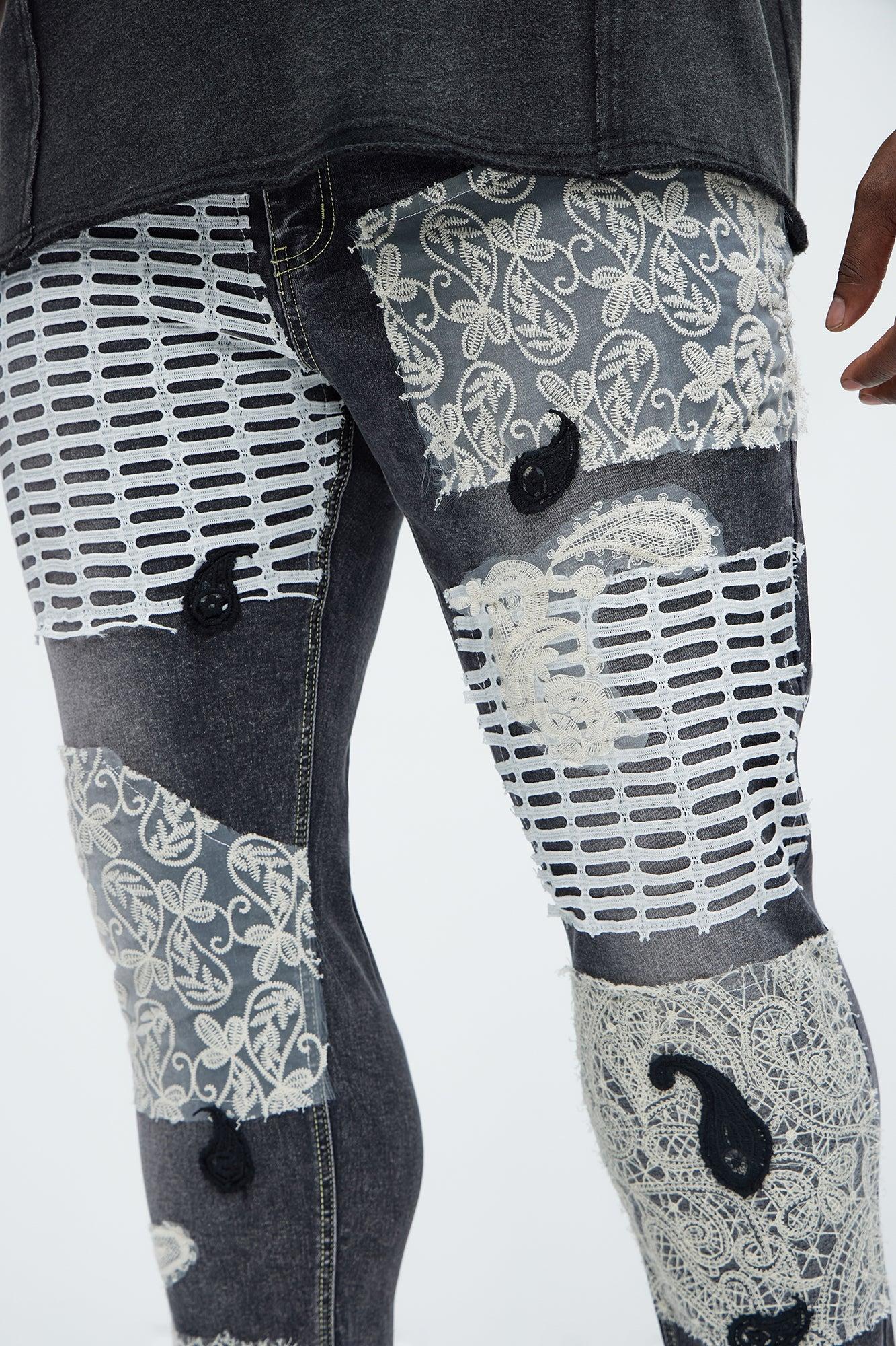 Miguel Patch Skinny Jeans - Grey Product Image