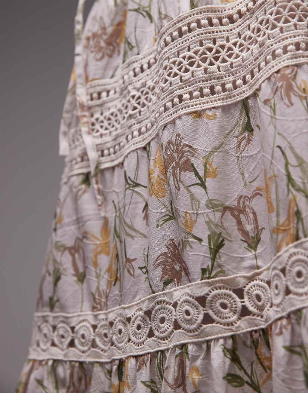 Emory Park floral tiered boho maxi skirt in multi - part of a set Product Image