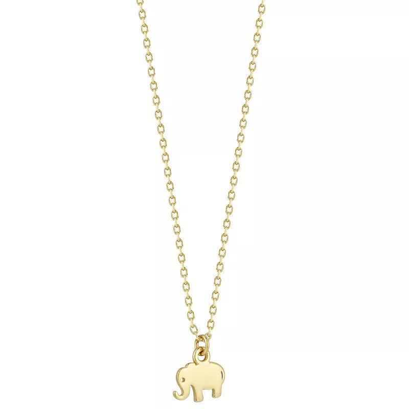 LUMINOR GOLD 14k Gold Tiny Elephant Pendant Necklace, Women's, Size: 17" Product Image