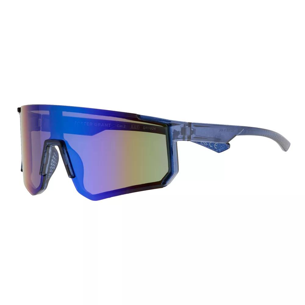 Men's Cali Blue Patterned Plastic Shield Sunglasses Product Image