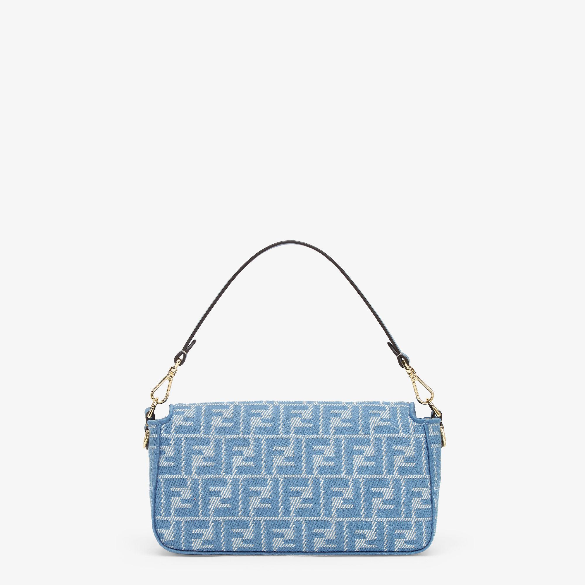 BaguetteBlue denim-effect FF jacquard bag Product Image