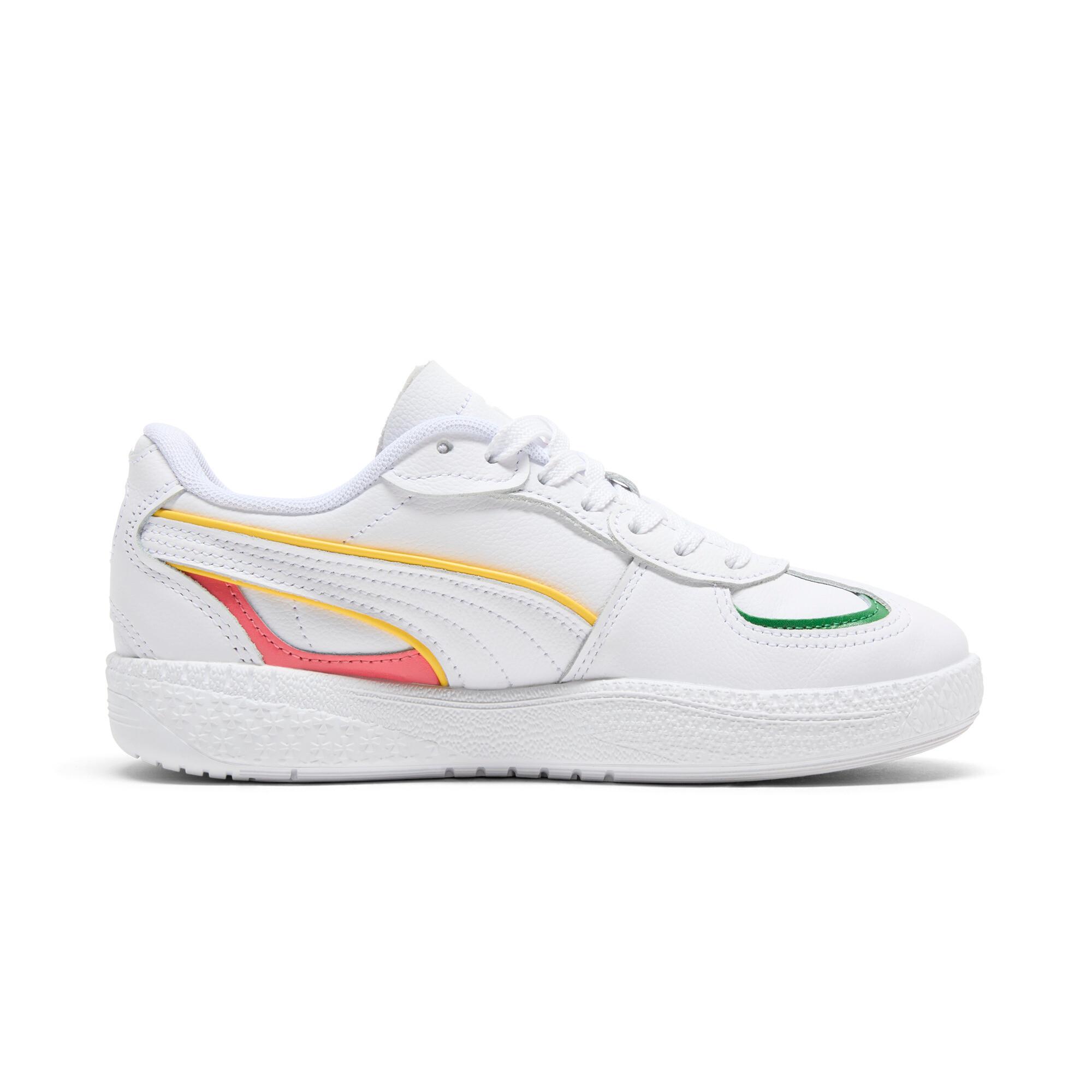 PUMA Palermo Moda NYC Flagship Women's Sneakers in White/Sunny Yellow/Blue Crystal Product Image