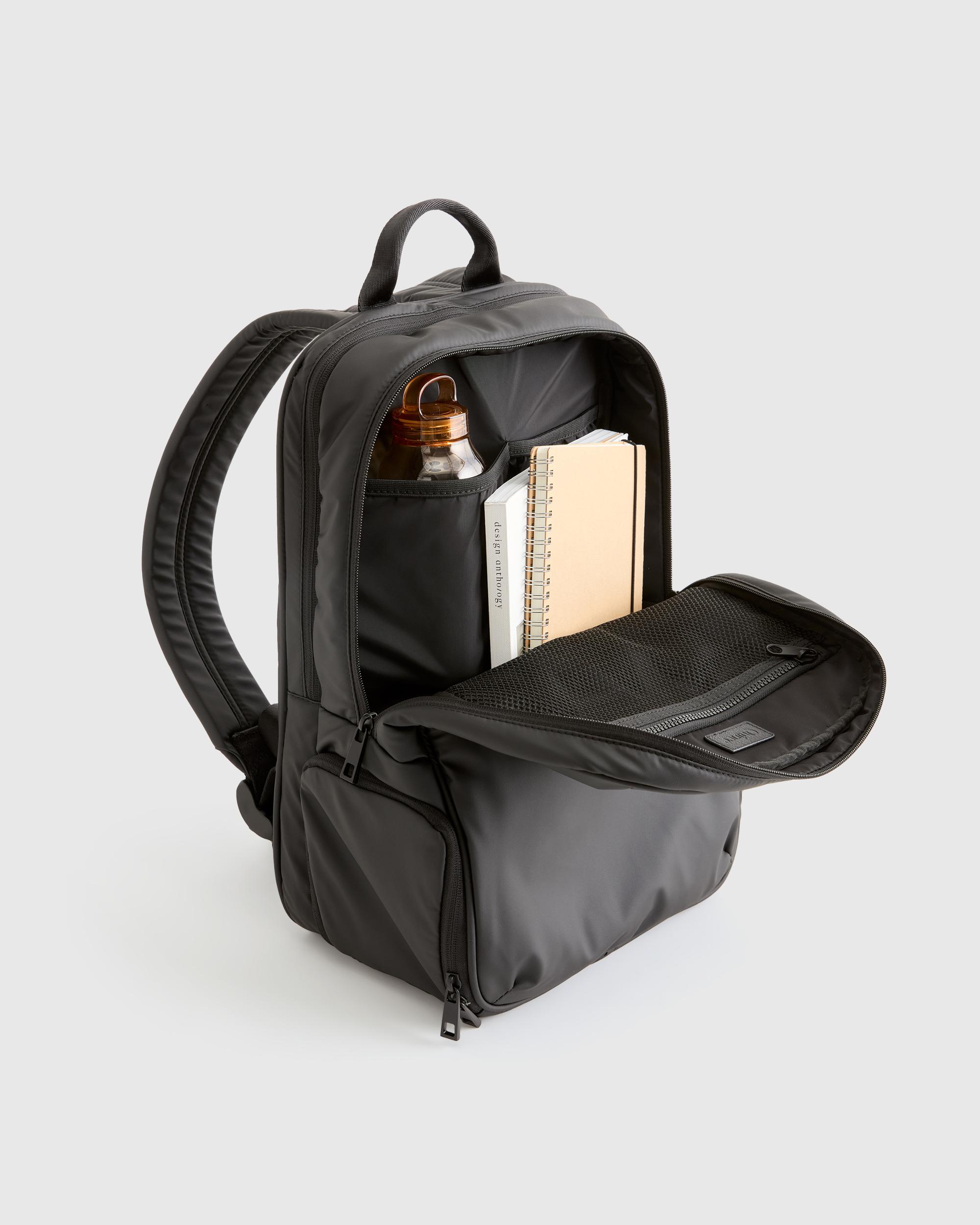 Quince | Women's Water Repellent Puff Commuter Backpack in Black, Recycled Polyester Product Image
