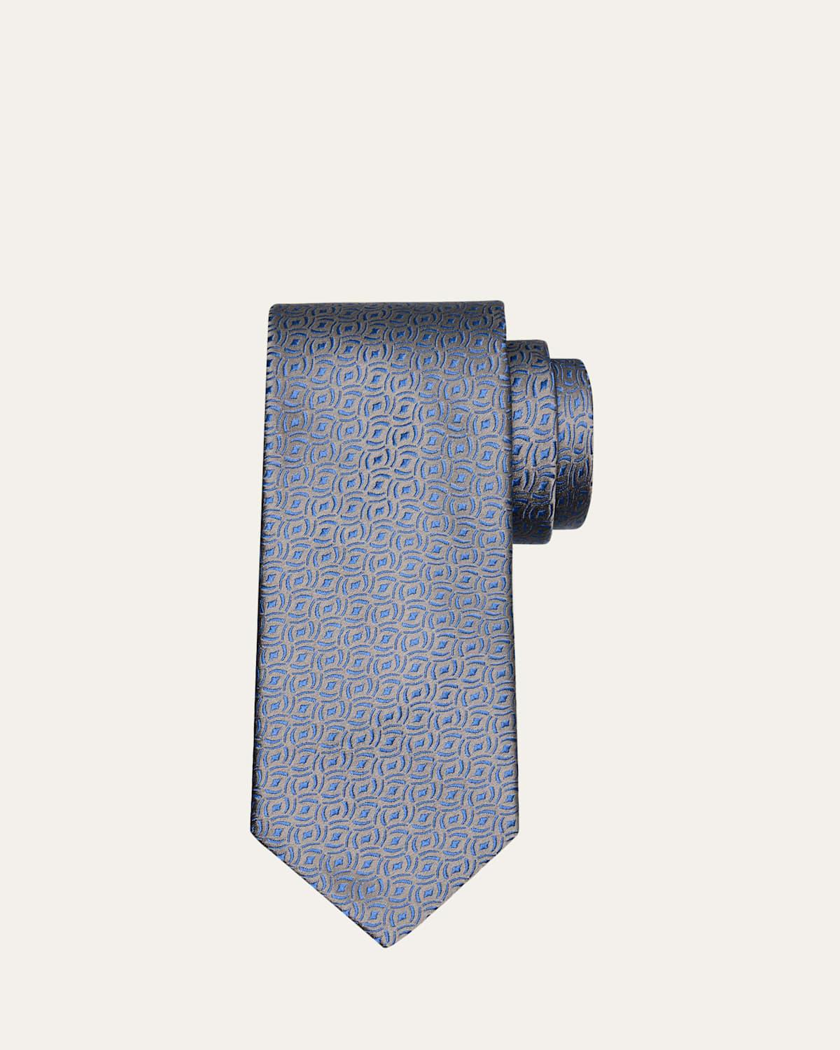Mens Diamond Woven Silk Tie Product Image