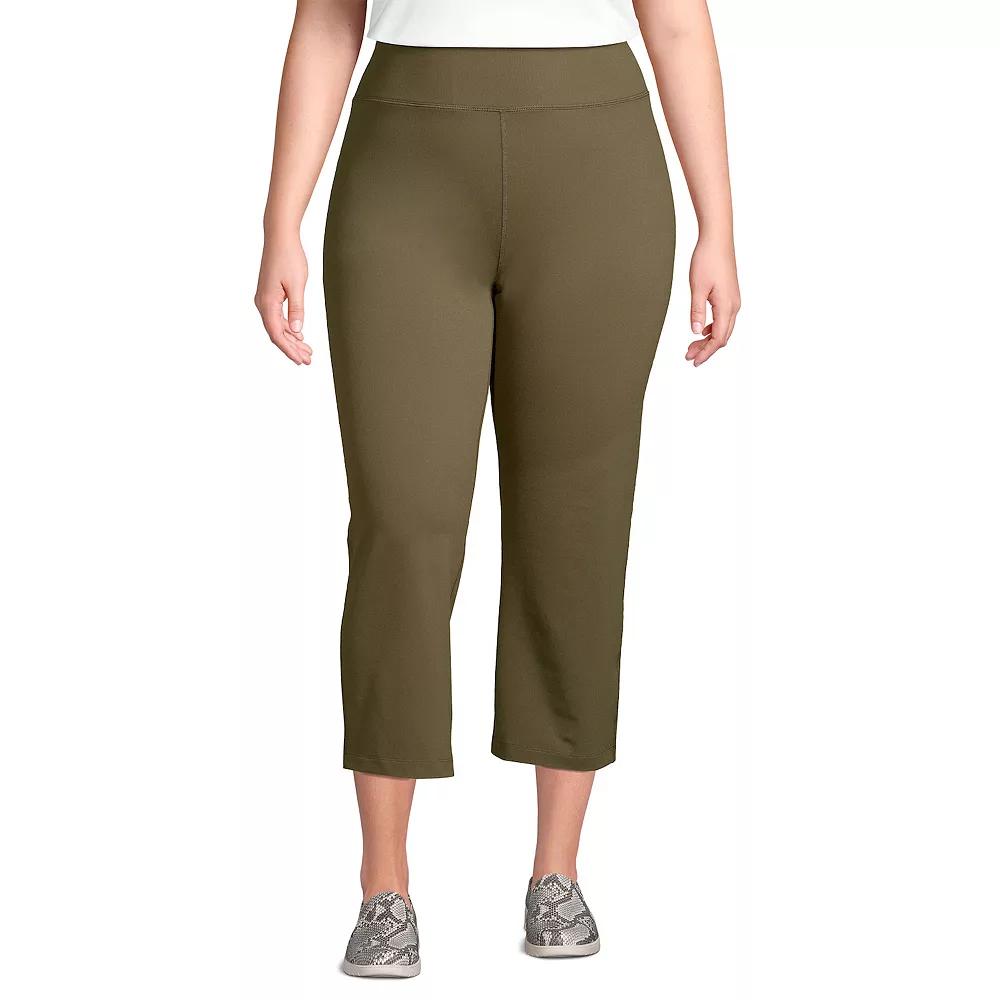 Plus Size Lands' End Active Crop Yoga Pants, Women's, Size: 2XL, Green Moss Product Image