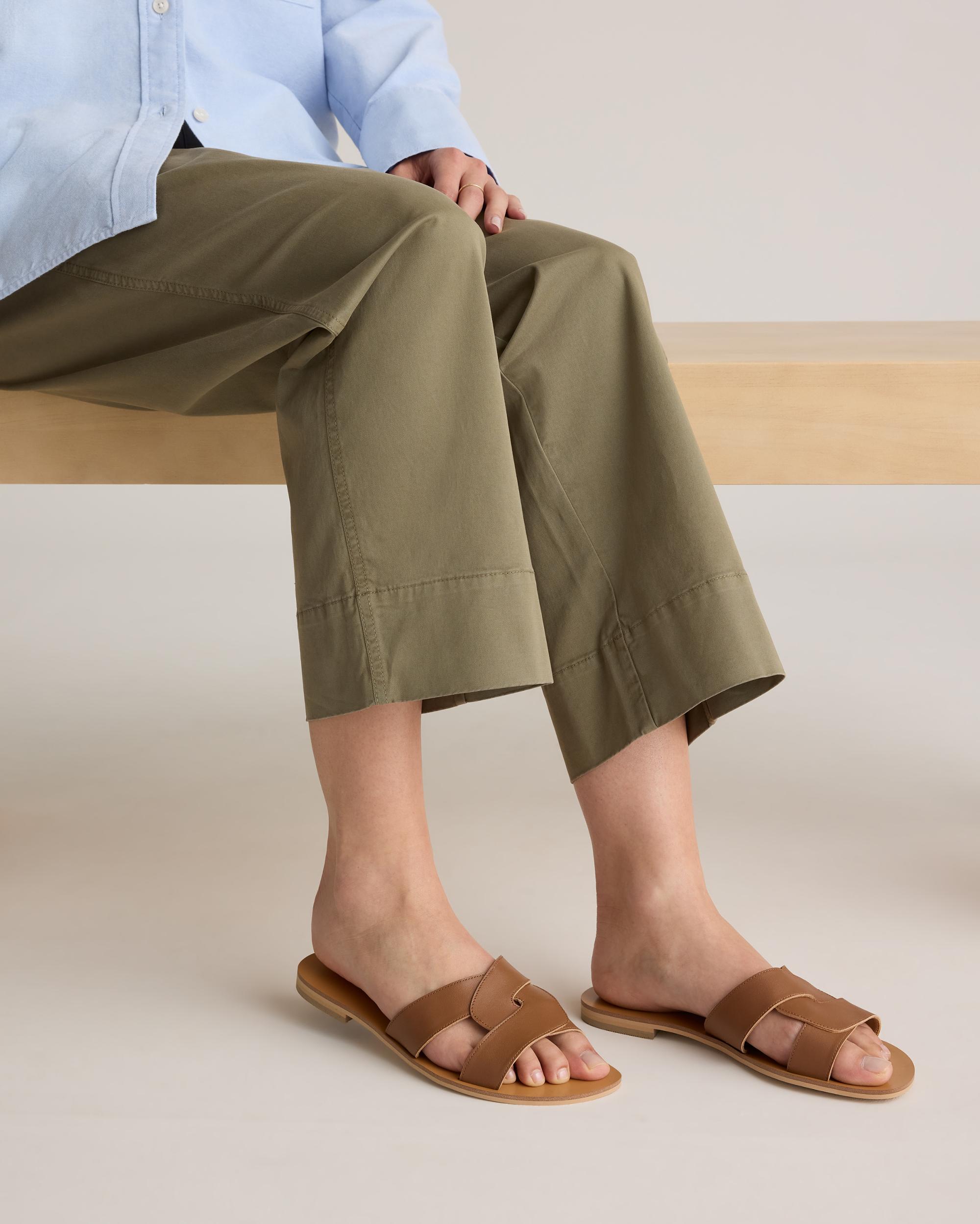 Quince | Women's Italian Leather Cutout Slide Sandal Product Image