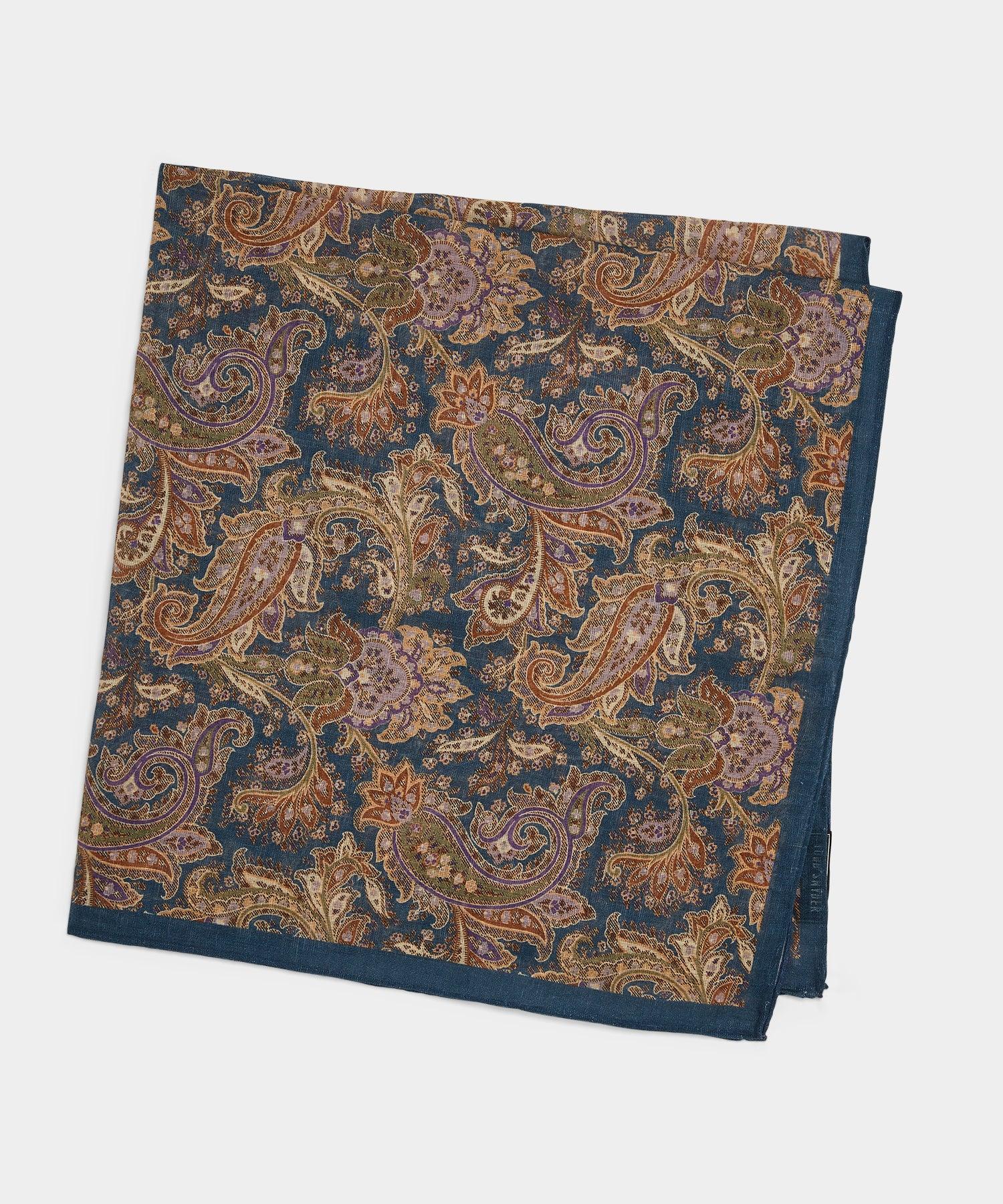 Italian Linen Cotton Paisley Neckerchief Product Image