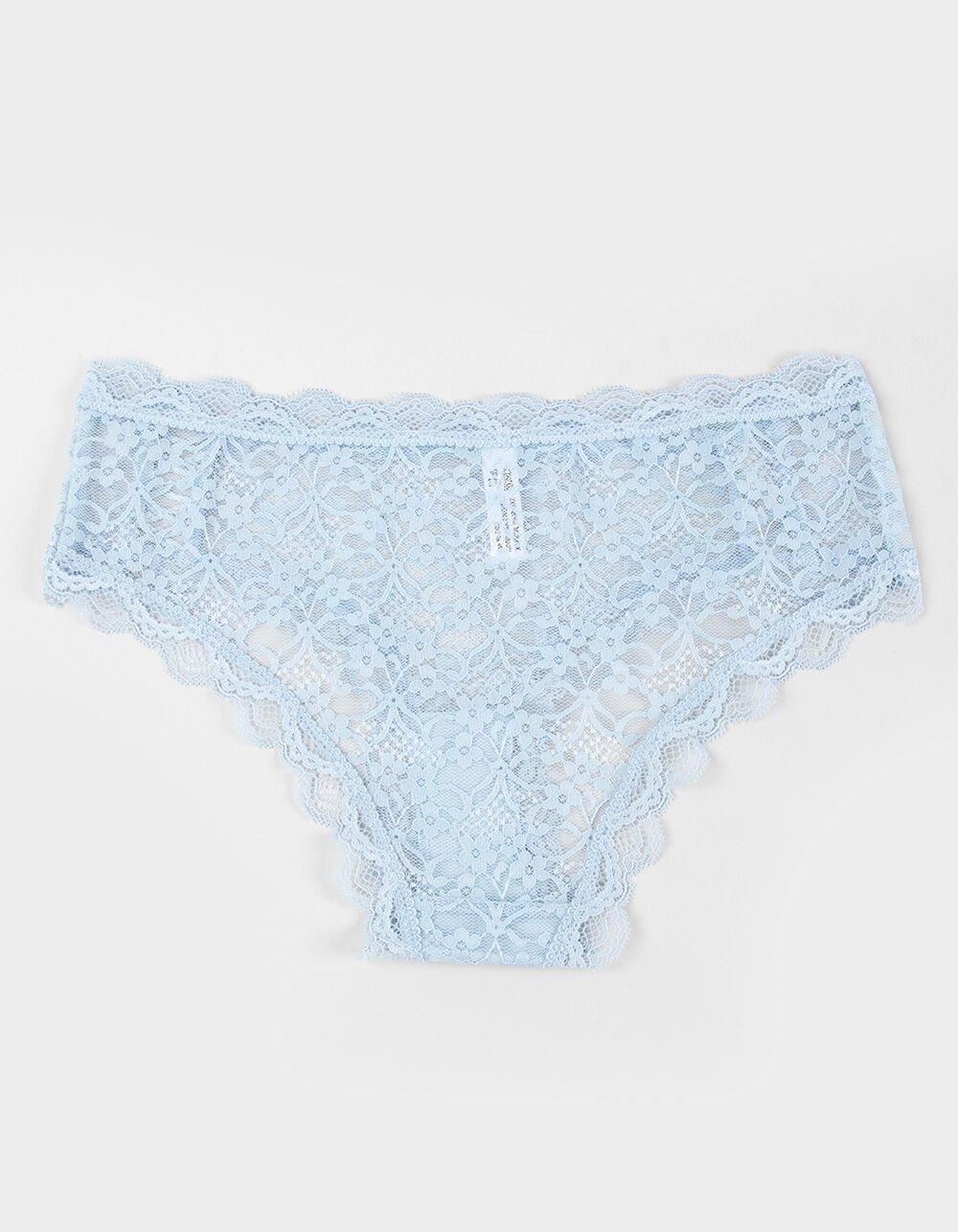 FULL TILT Allover Lace Up Hipster Panties - LIGHT BLUE Product Image
