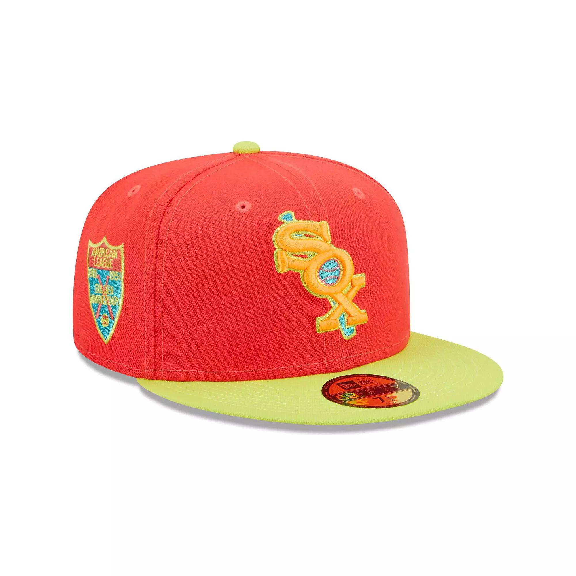Men's New Era Red/Neon Green Chicago White Sox Lava Highlighter Combo 59FIFTY Fitted Hat,  Product Image