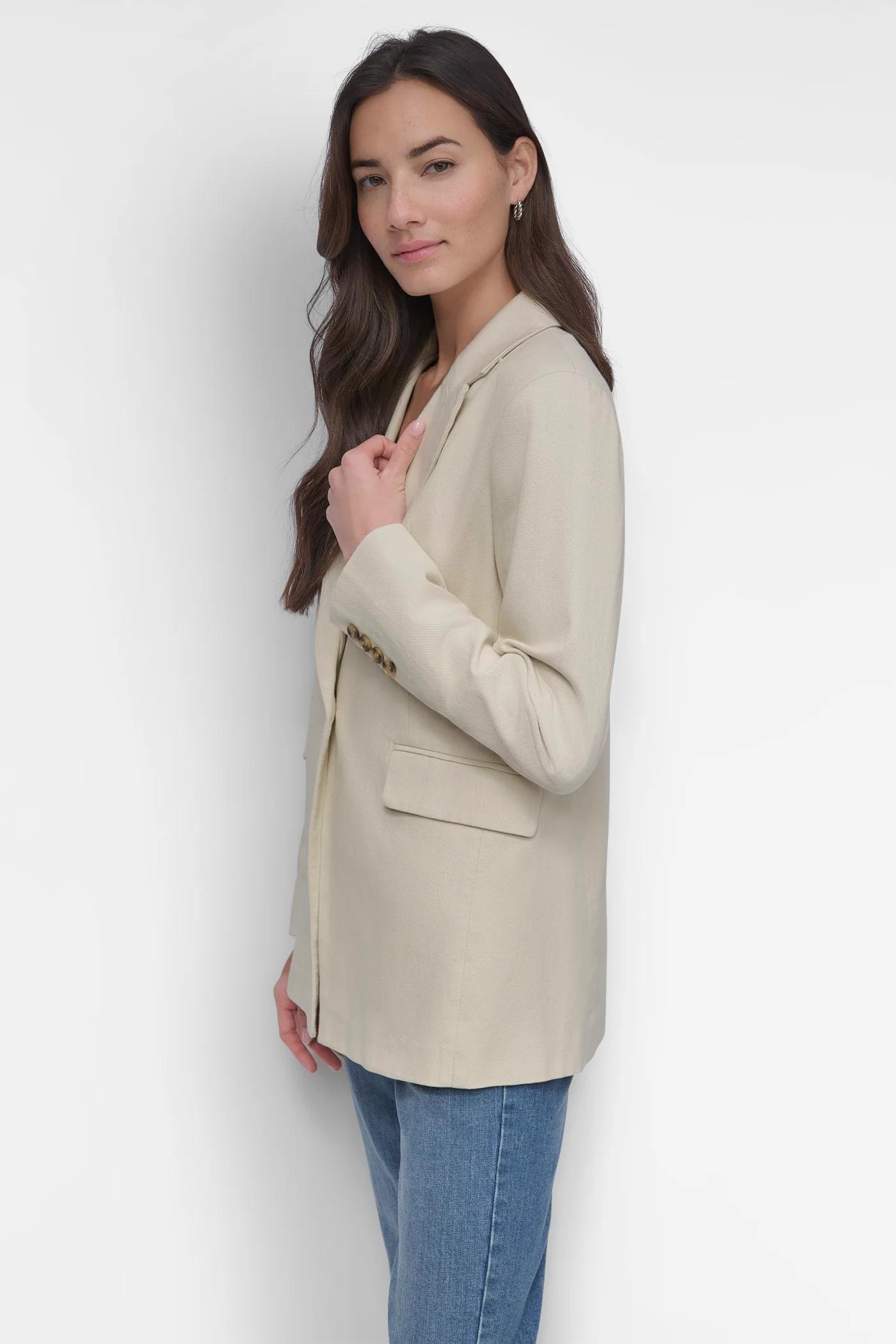 SINGLE BUTTON BLAZER WITH CUT AWAY HEM Product Image