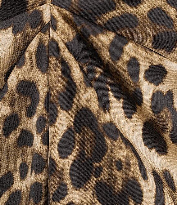 Antonio Melani Gabriella Satin Leopard Print Crew Neck Short Sleeve Maxi Dress Product Image