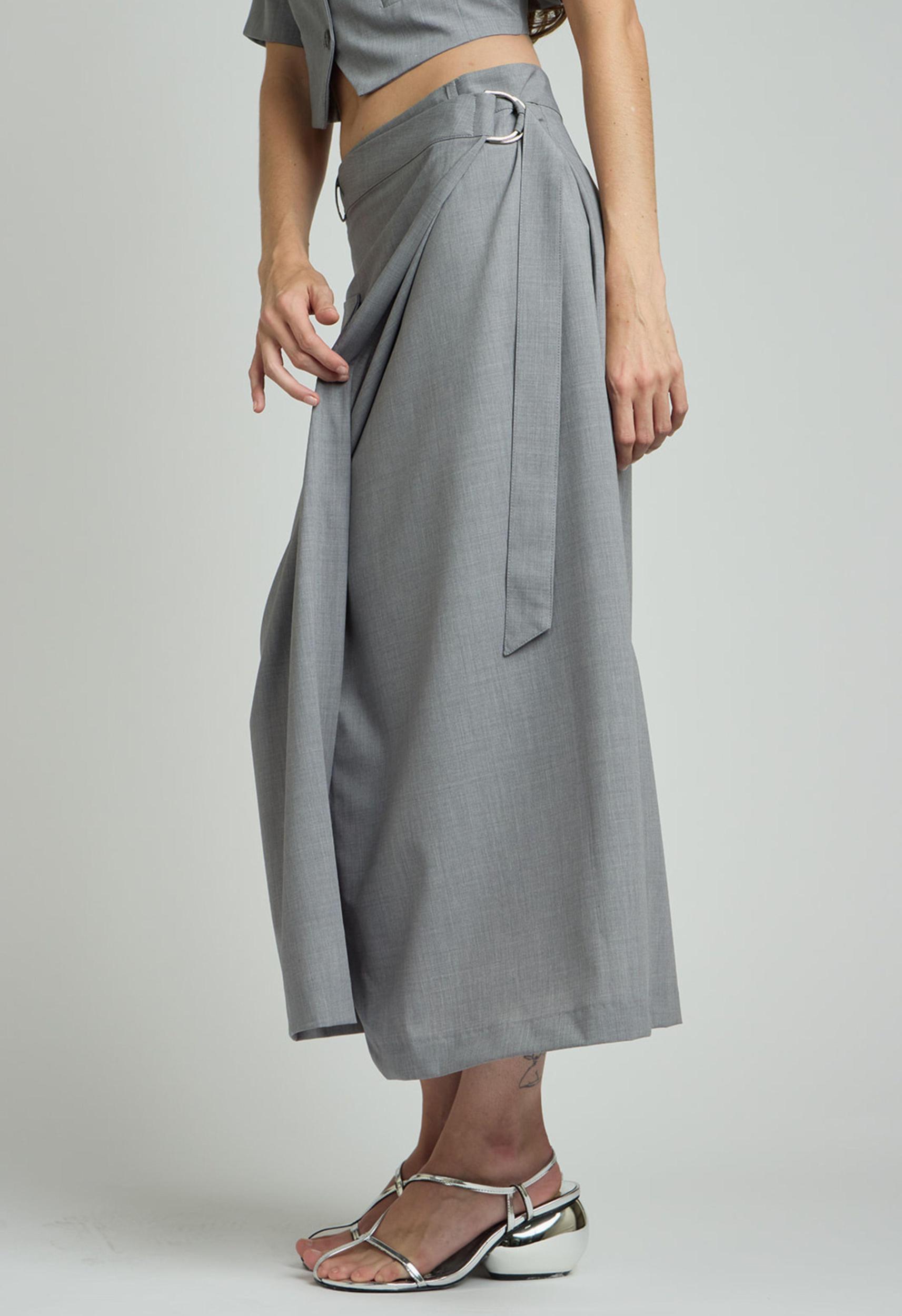 Kingsley Midi Skirt in Heather Grey Product Image