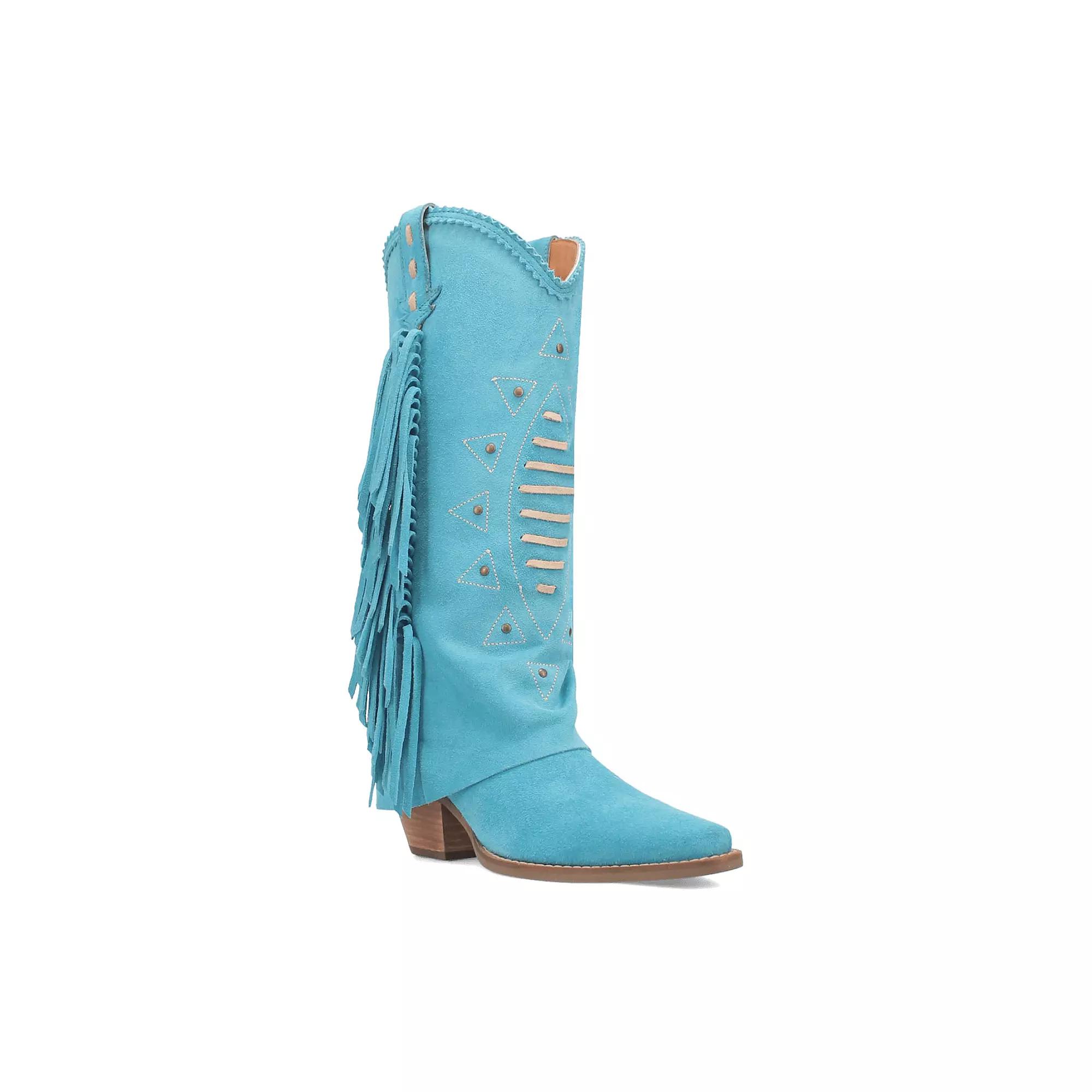 Dingo Women's Spirit Trail Side Fringed Leather Cowboy Boots,  Product Image