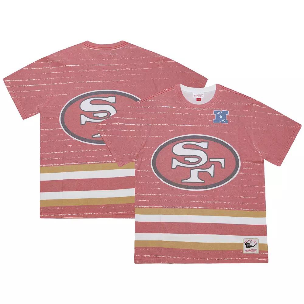 Men's Mitchell & Ness Scarlet San Francisco 49ers Jumbotron 3.0 T-Shirt,  Product Image