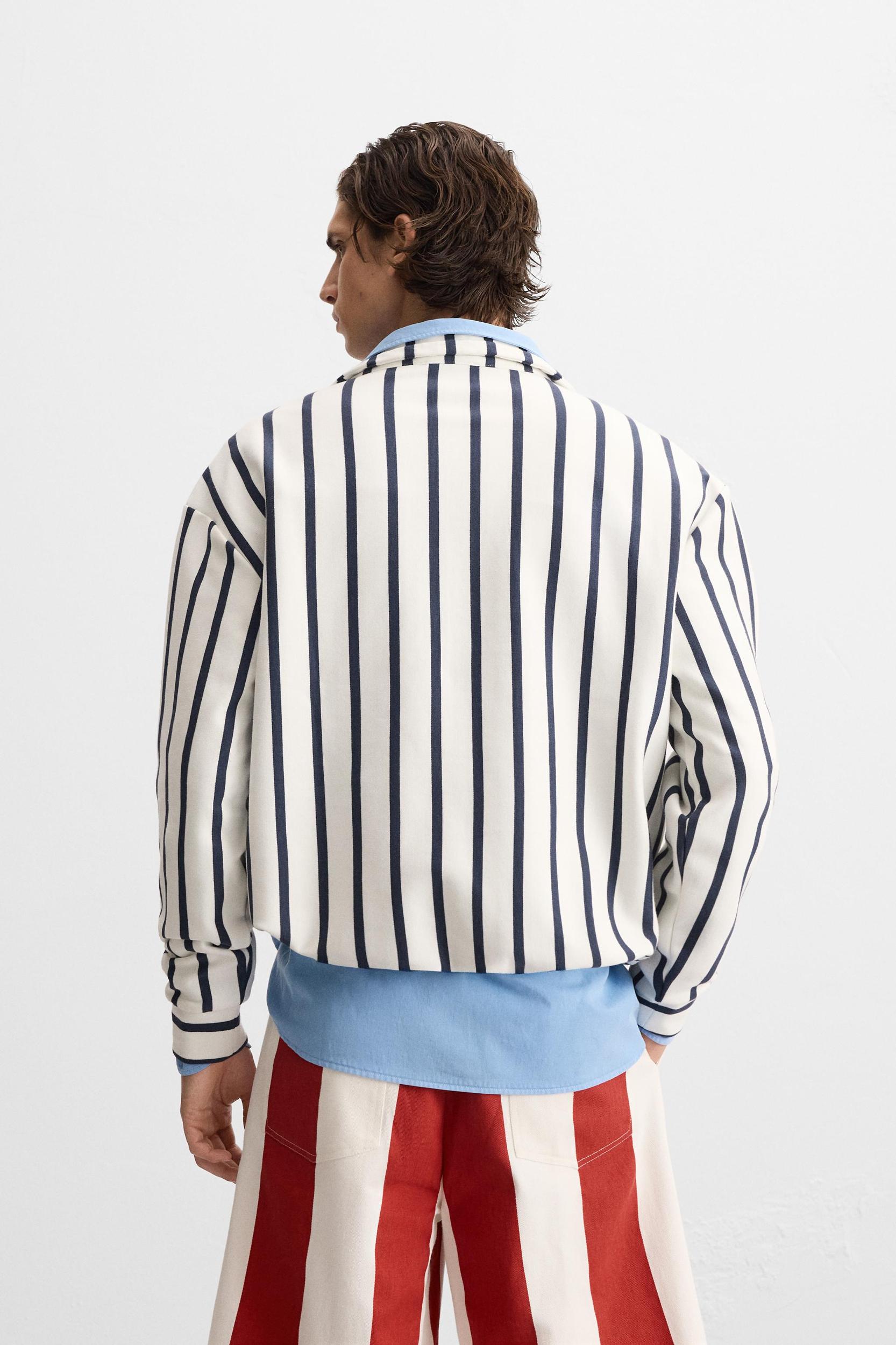 STRIPED QUARTER-ZIP SWEATSHIRT Product Image