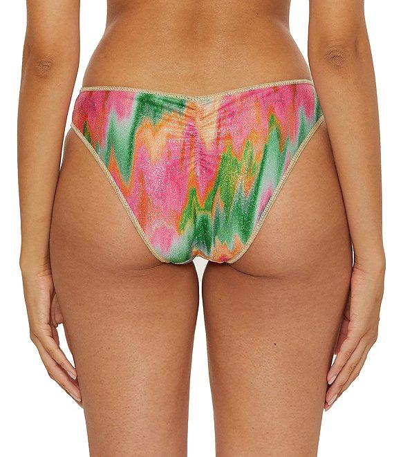Becca By Rebecca Virtue Mirage Metallic Shirred Back Hipster Swim Bottom Product Image