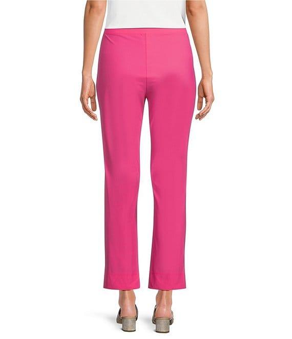 IC Collection Stretch Woven Slim Leg Slit Hem Ankle Pants Product Image