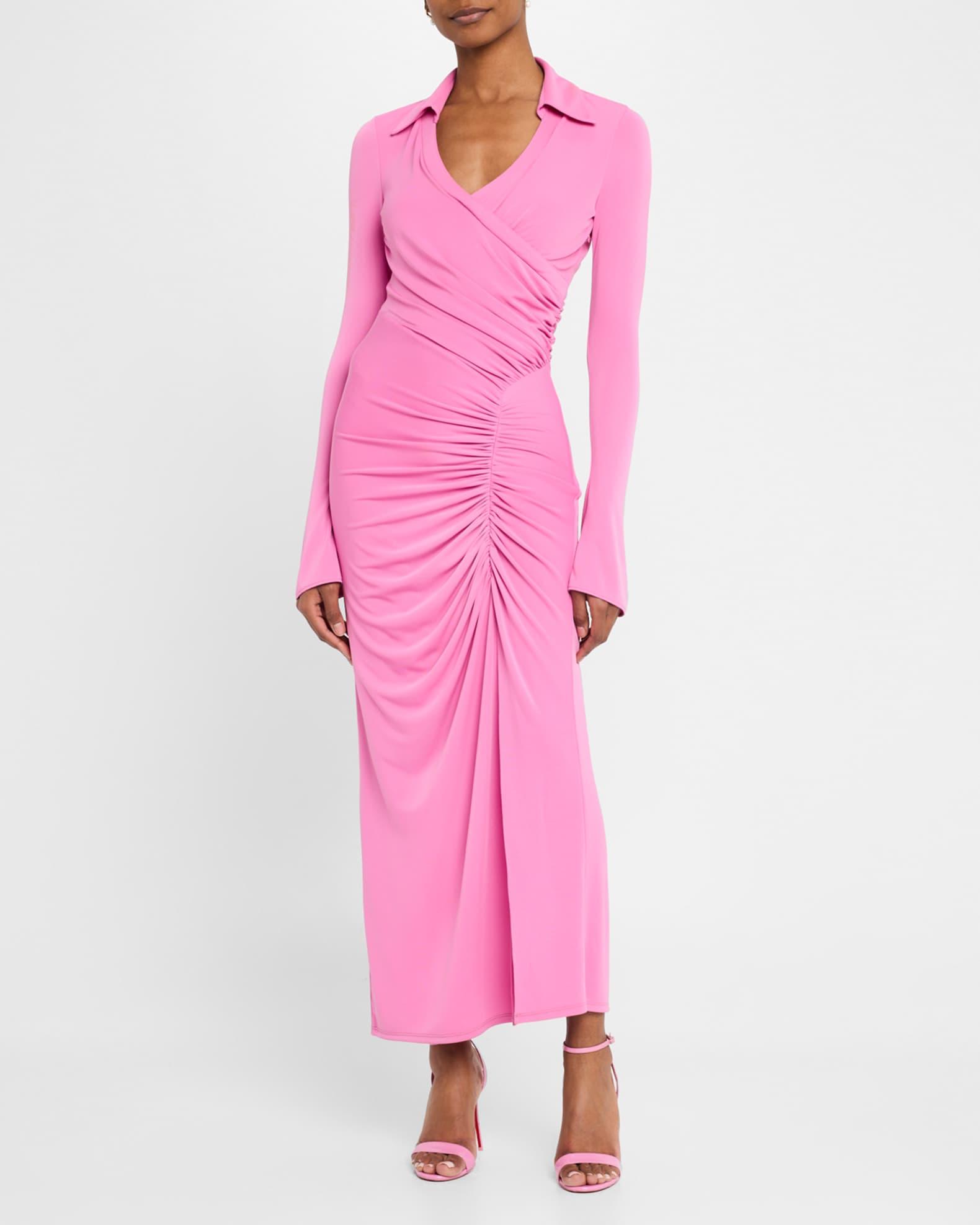 Fabia Gathered Long-Sleeve Dress Product Image