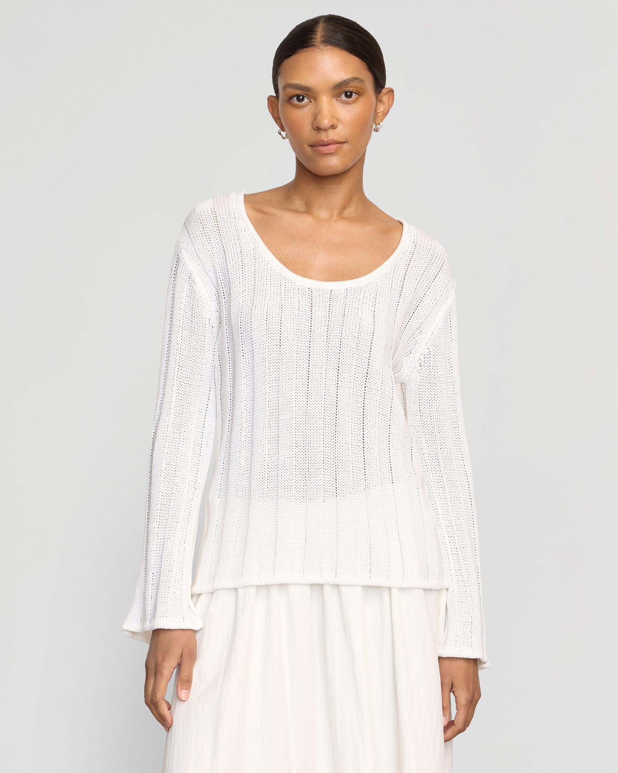 Leah Ribbed Scoop-Neck Sweater Product Image