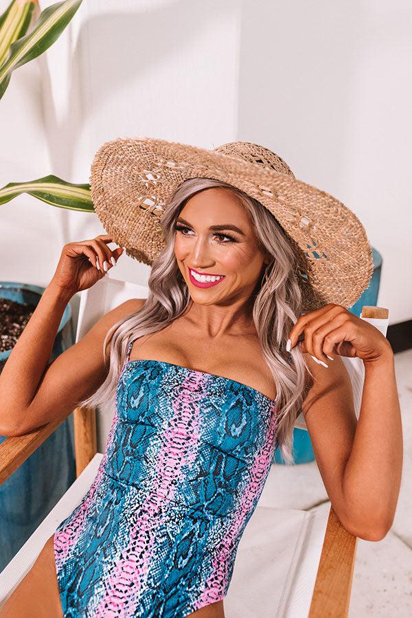 Sea Dive Snake Print One Piece Swimsuit in Teal Product Image