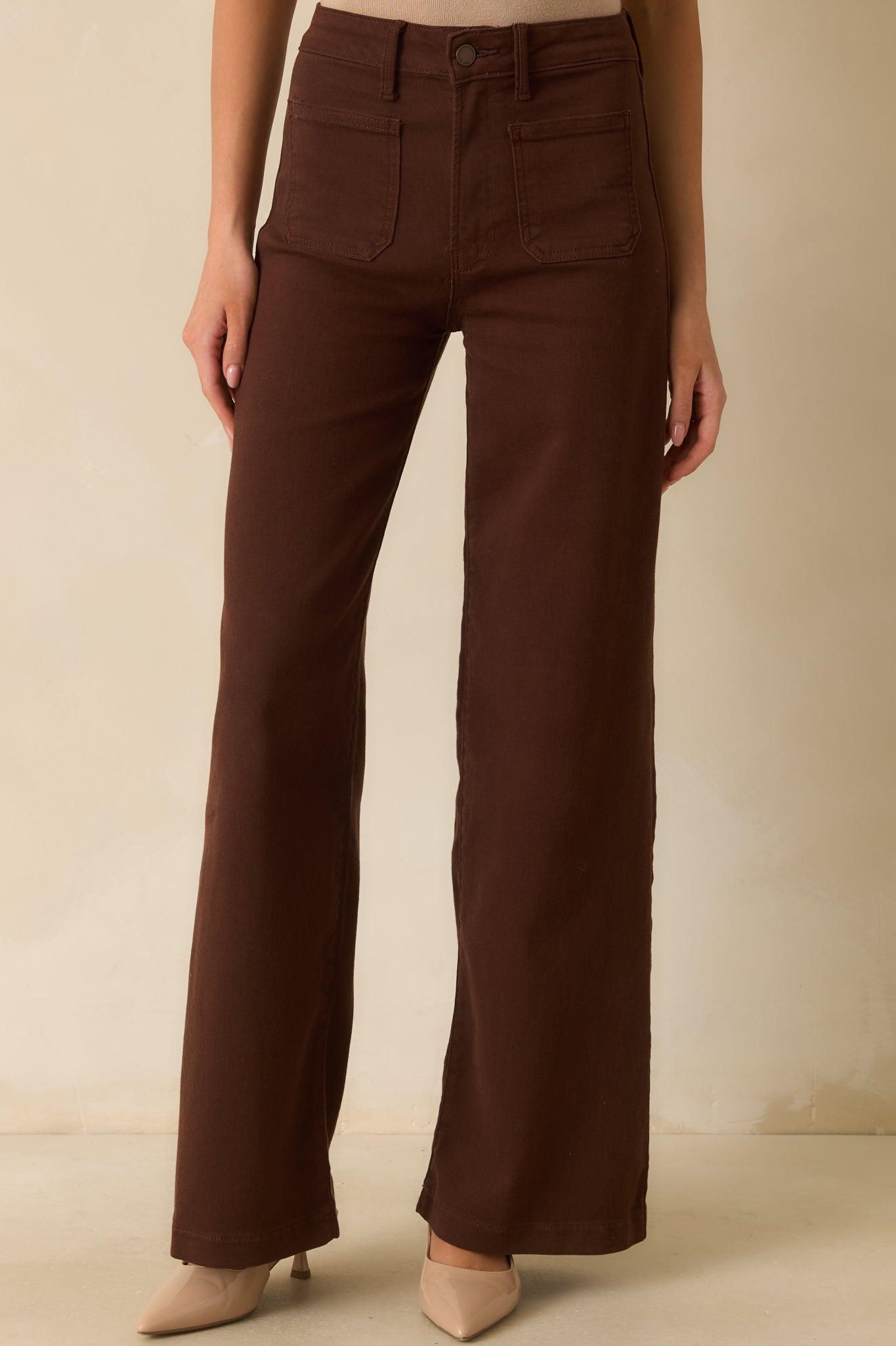 Meant For More Brown Straight Leg High Waisted Jeans Product Image